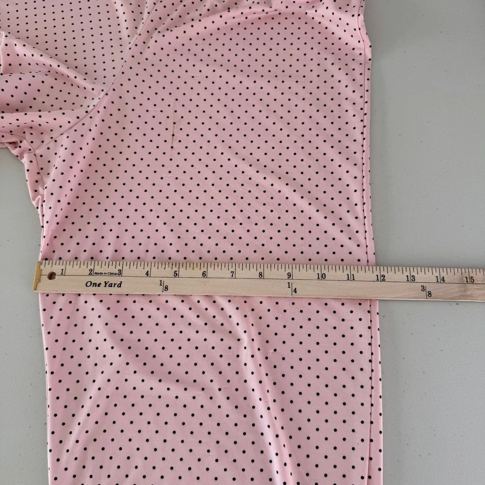 Polka Dot Babydoll Pajama Set Sz L Pink Lace Trim Coquette Balletcore Sleepwear‎